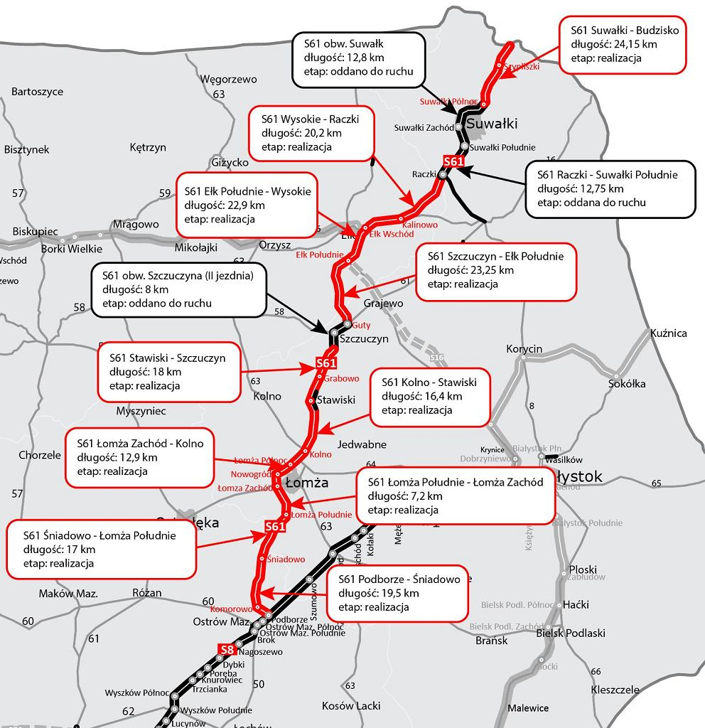 Via Baltica S61 mapa